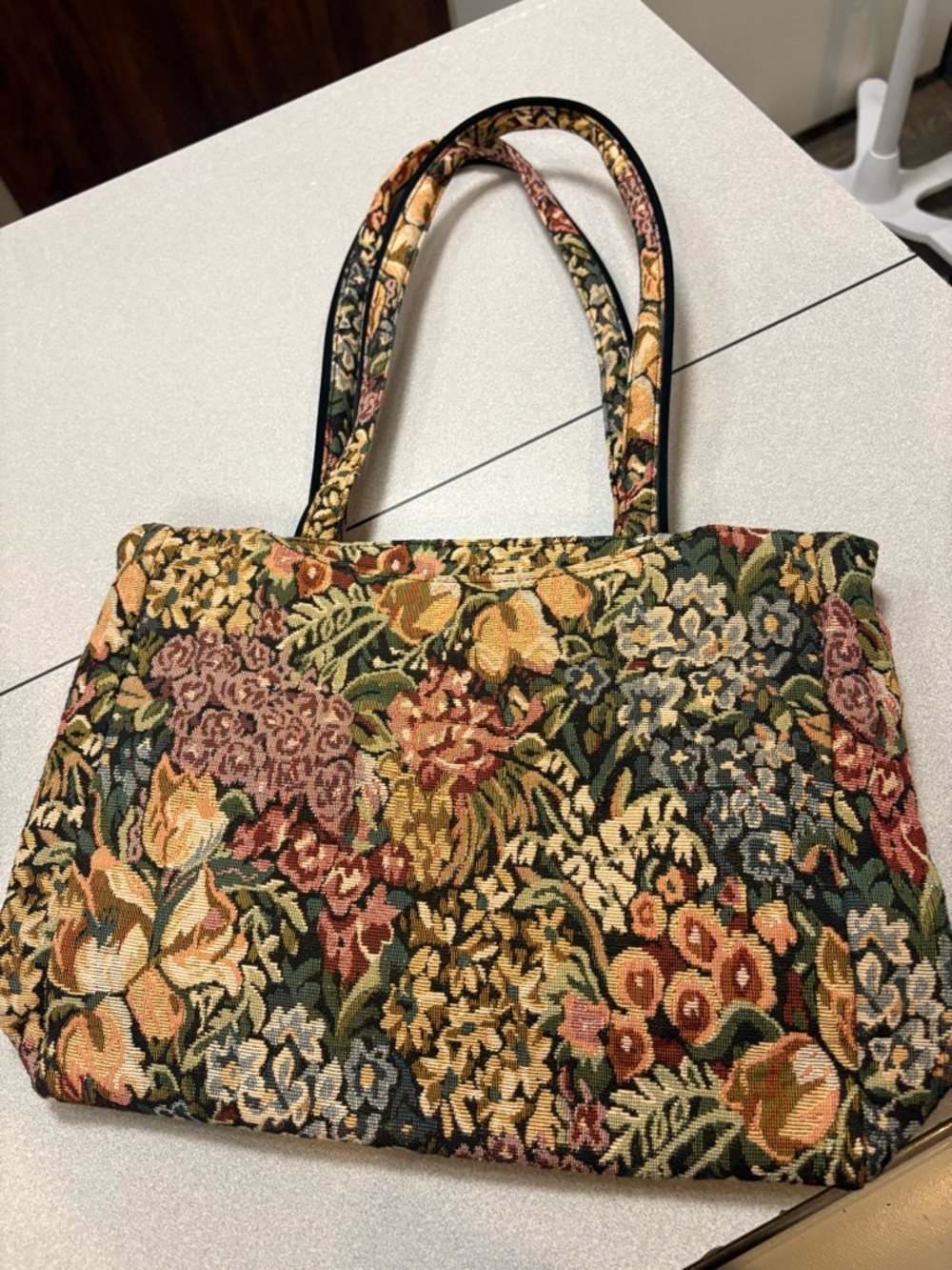 Floral Tapestry Tote Bag in Multicolor